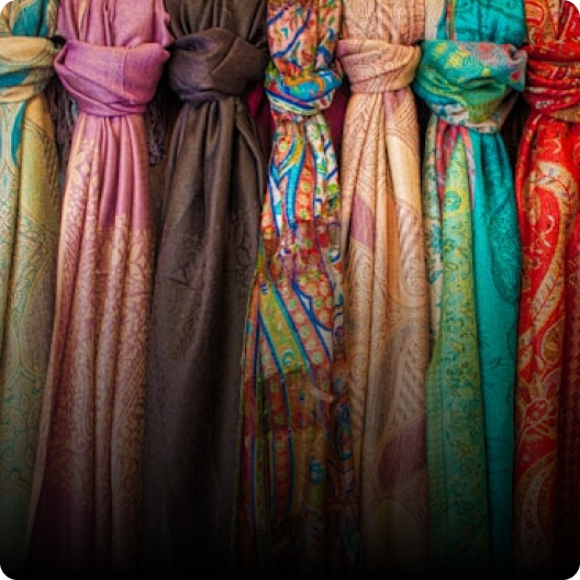 Printed scarves and accessories